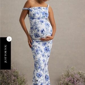 Club L London Lita Floral Off-Shoulder Maternity dress